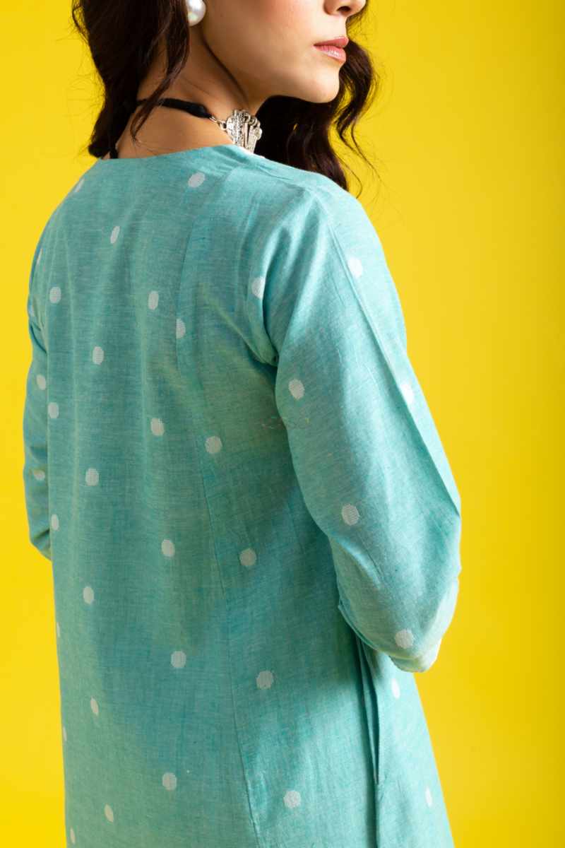 Image for Kusvaa Ws1039 Jasleen South Cotton A Line Kurta Closeup 2