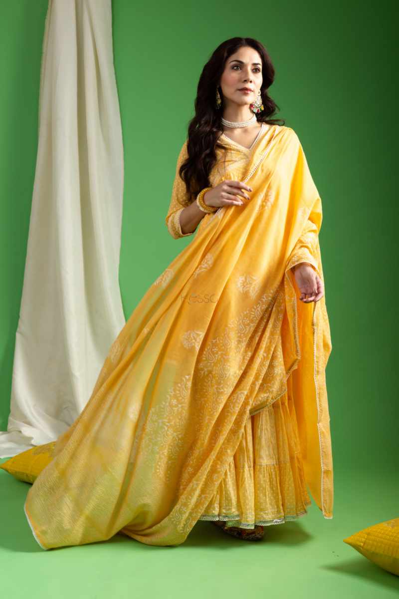 Image for Kusvaa Ws1043 Anvitha Cotton Khadi Print Complete Suit Set Front
