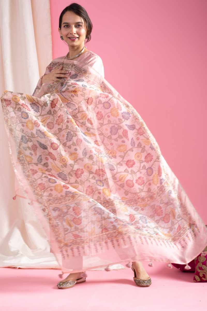 Image for Kusvaa Ws1046 Yarima Chanderi Complete Suit Set Front
