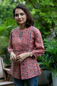 Image for Kusvaa Wsr400 Anila Cotton Jaal Print Short Top Featured