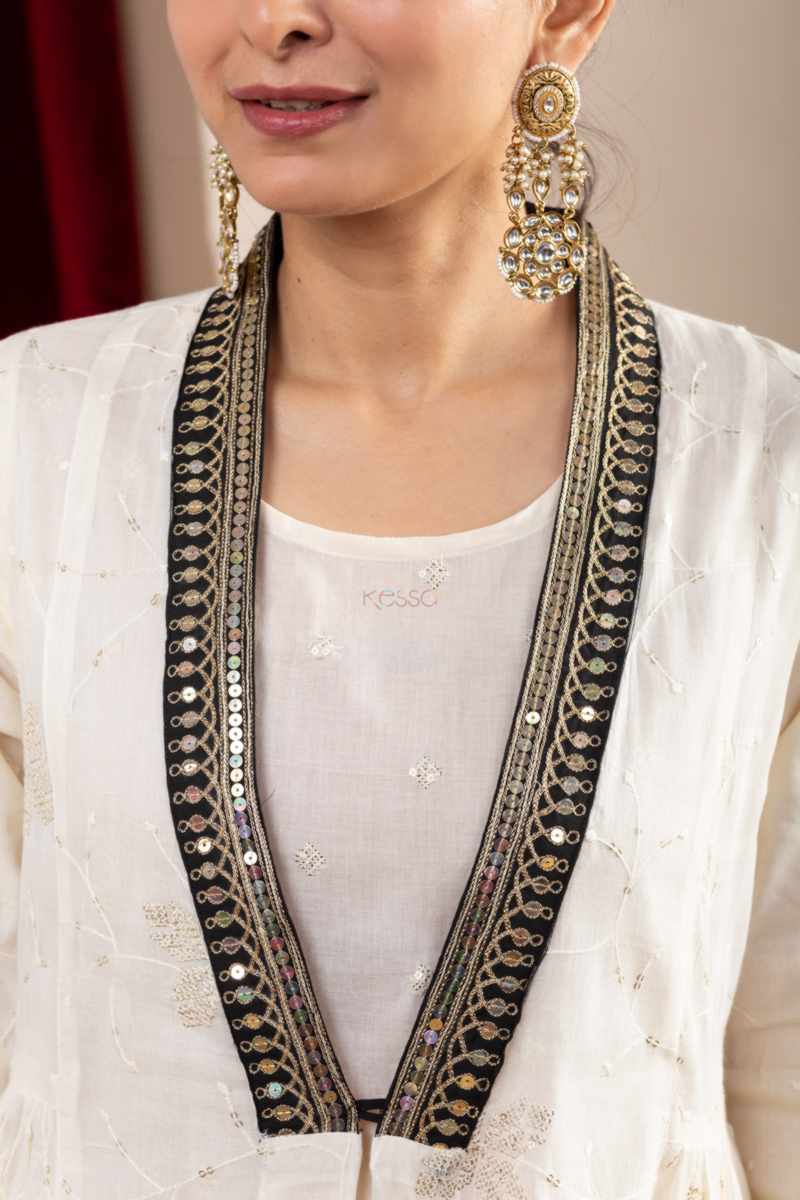 Image for Kusvaa Avdaf266 Kirita Cotton Kurta Plazzo Set Closeup