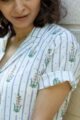 Image for Kusvaa Bpr41 Shaila Handblock Cotton Shirt Closeup 2