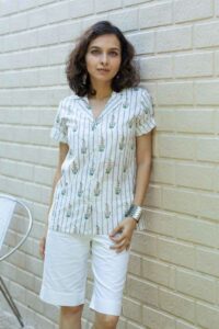 Image for Kusvaa Bpr41 Shaila Handblock Cotton Shirt Featured