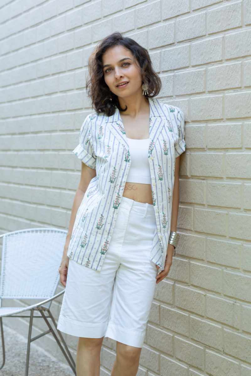 Image for Kusvaa Bpr41 Shaila Handblock Cotton Shirt Front