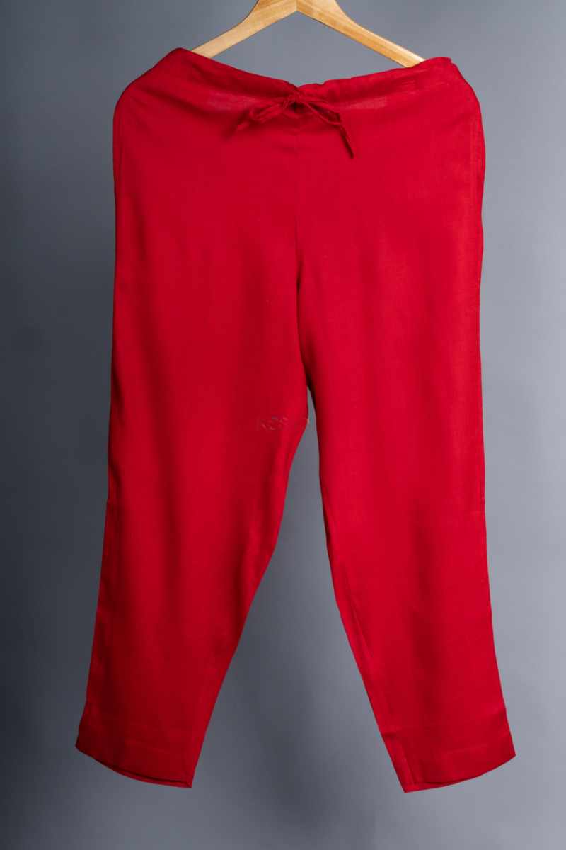 Image for Kusvaa Vcp01 Slub Silk Pants Red Featured New