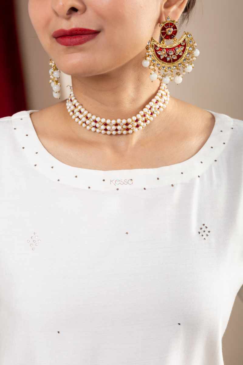 Image for Kusvaa Vcr221 Ashwini Cotton Silk Kurta Closeup