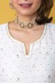 Image for Kusvaa Vcr226 Bhanu Chanderi Silk Kurta Dupatta Set Closeup
