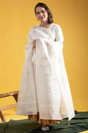 Image for Kusvaa Vcr226 Bhanu Chanderi Silk Kurta Dupatta Set Featured