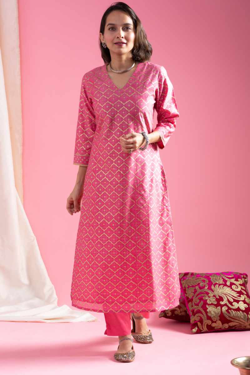 Image for Kusvaa Vcr227 Aaratrika Chanderi Silk Kurta Featured