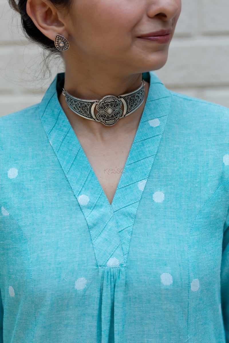 Image for Kusvaa Ws1032 Parnika South Cotton Kurta Closeup
