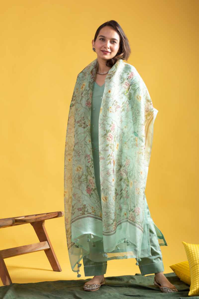 Image for Kusvaa Ws1054 Trisha Chanderi Complete Suit Set Side