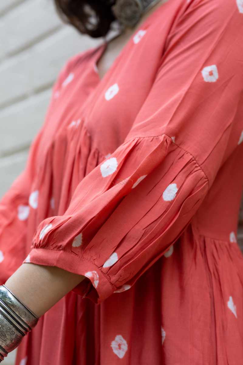 Image for Kusvaa Ws1057 Sanika Muslin A Line Dress Closeup 2