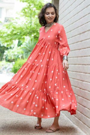 Image for Kusvaa Ws1057 Sanika Muslin A Line Dress Front