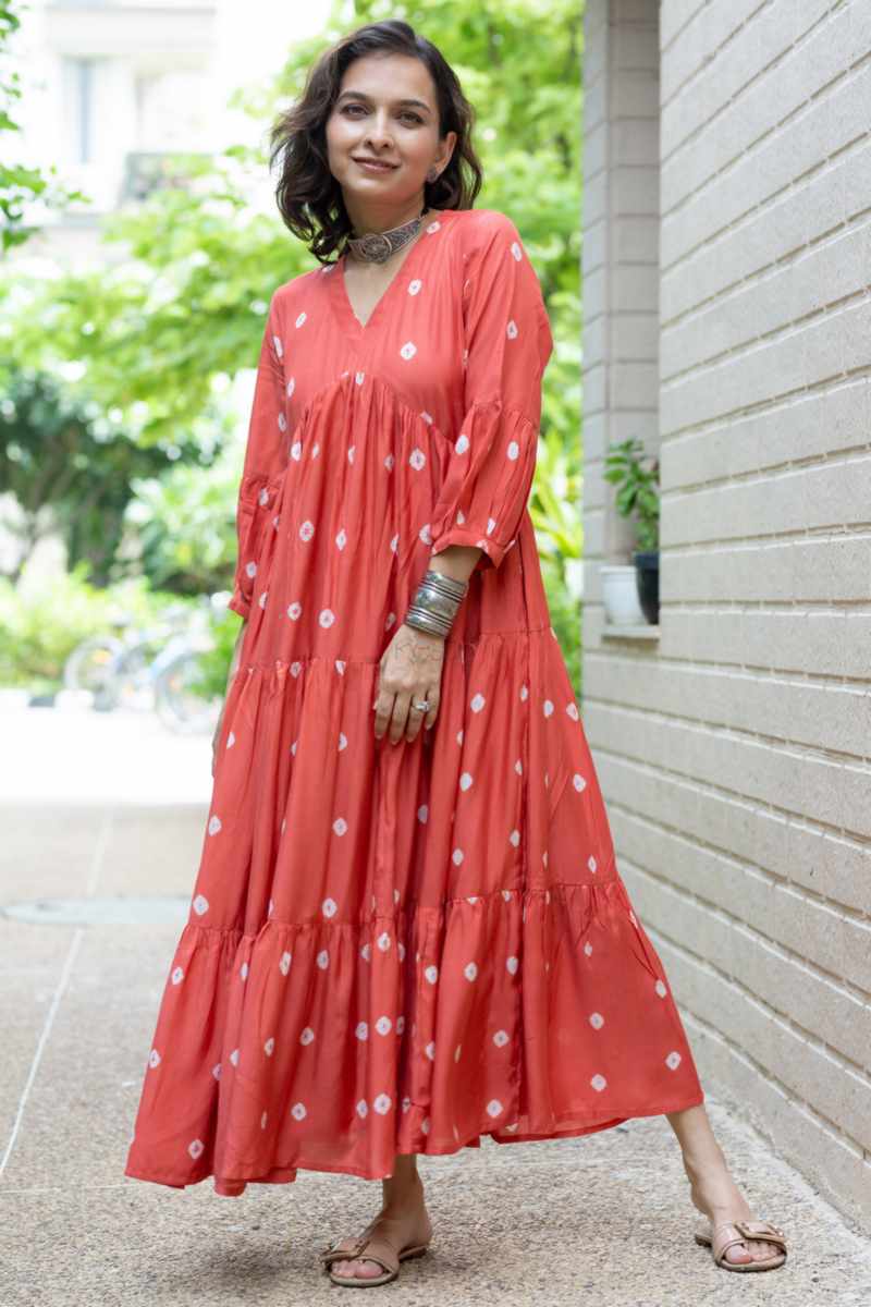 Image for Kusvaa Ws1057 Sanika Muslin A Line Dress Side