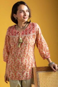 Image for Kusvaa Wsr406 Charvi Handblock Cotton Short Top Featured