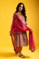 Image for Kusvaa Wsr410 Maithili Cotton Handblock Complete Suit Set Side
