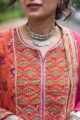 Image for Kusvaa Wsr412 Keertana Cotton Handblock Kurta Dupatta Set Closeup New