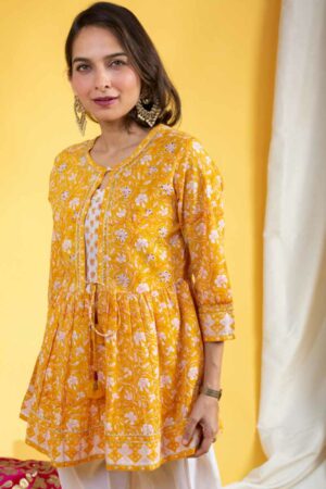 Image for Kusvaa Wsr416 Diyaa Handblock Cotton Short Top Featured