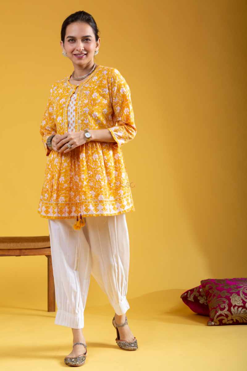 Image for Kusvaa Wsr416 Diyaa Handblock Cotton Short Top Side