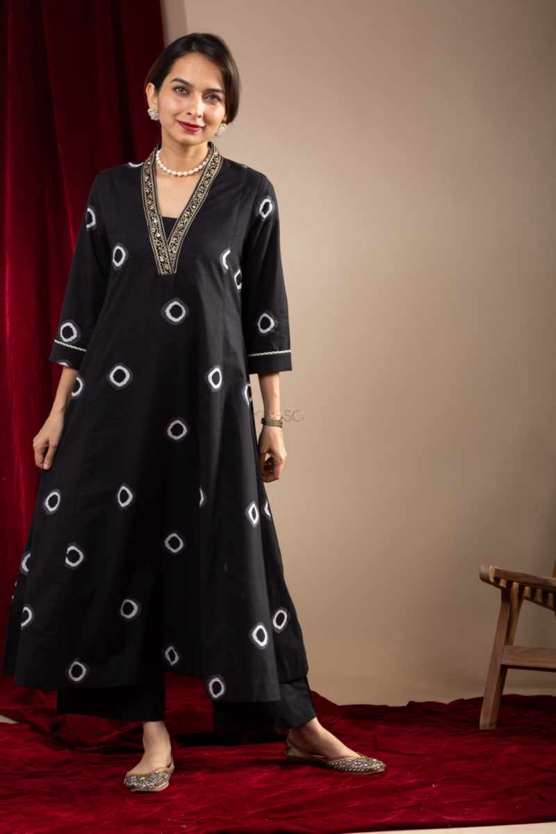 Image for Kusvaa Avdaf267 Bonasri Cotton A Line Kurta Side