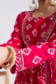 Image for Kusvaa Avdaf268 Ekatara Cotton Bandhini Print Kurta Closeup