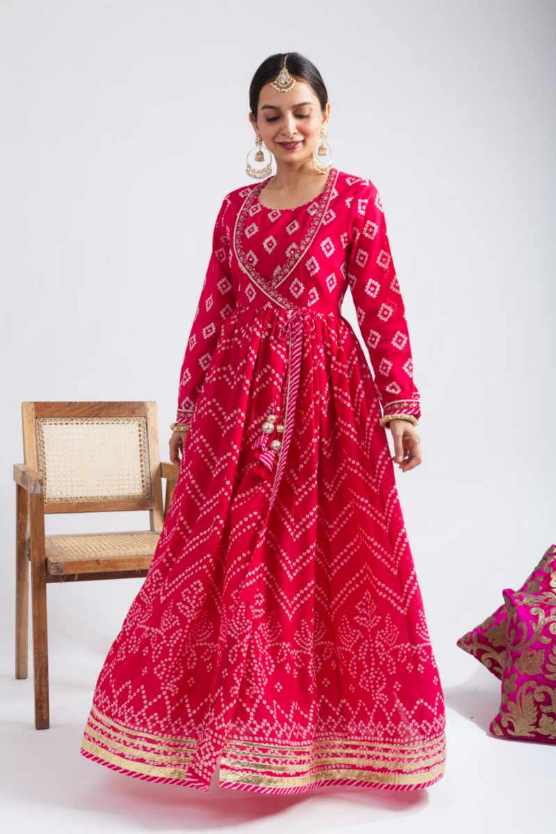 Image for Kusvaa Avdaf268 Ekatara Cotton Bandhini Print Kurta Featured