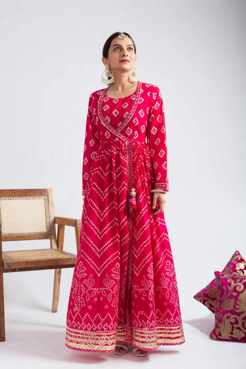 Image for Kusvaa Avdaf268 Ekatara Cotton Bandhini Print Kurta Side