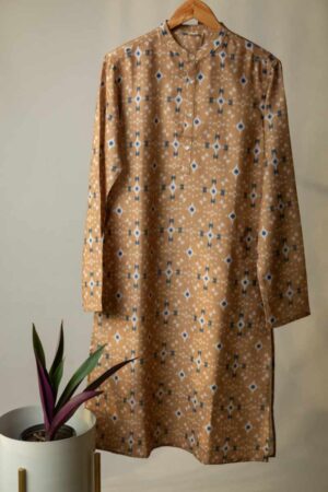 Image for Kusvaa Bpr47 Sarvin Men's Ikkat Print Kurta Front