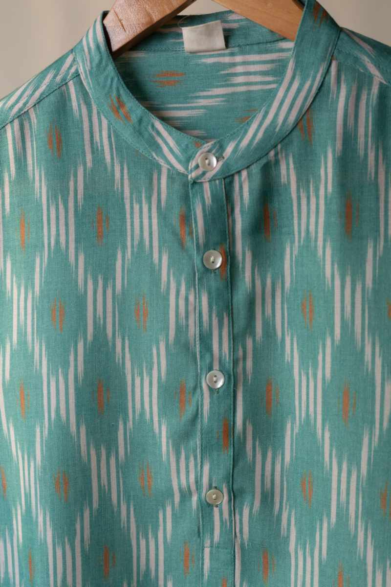 Image for Kusvaa Bpr49 Avneesh Men's Ikkat Print Kurta Side