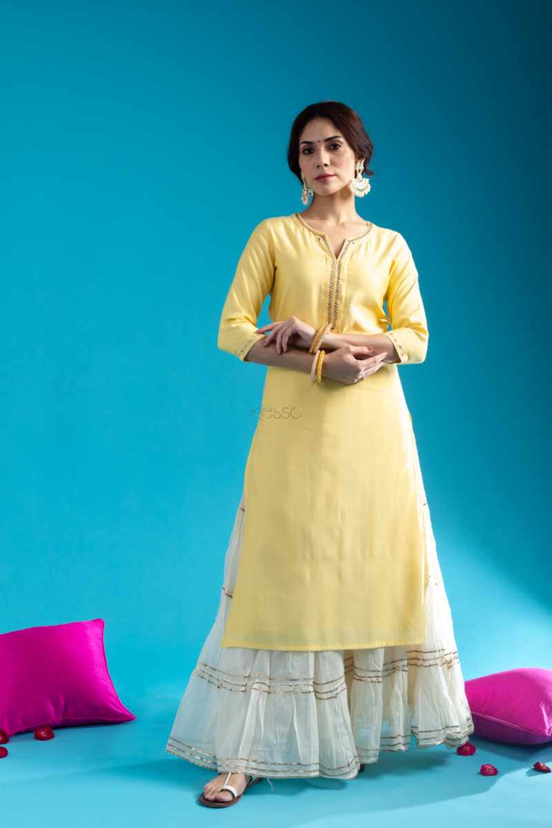 Image for Kusvaa Vcr218 Reet Chanderi Straight Fit Kurta Featured