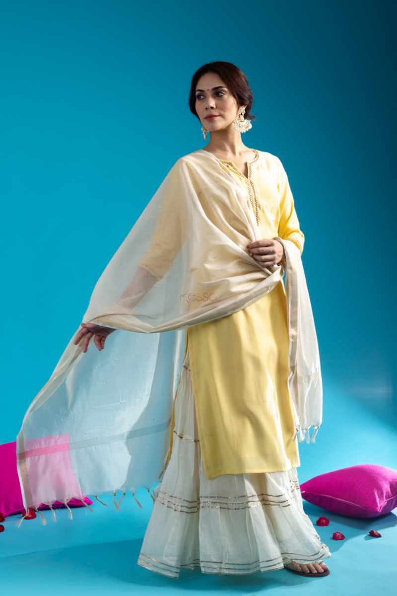 Image for Kusvaa Vcr218 Reet Chanderi Straight Fit Kurta Side