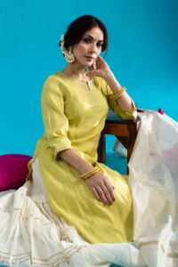 Image for Kusvaa Vcr222 Lavishka Chanderi Kurta Sitting