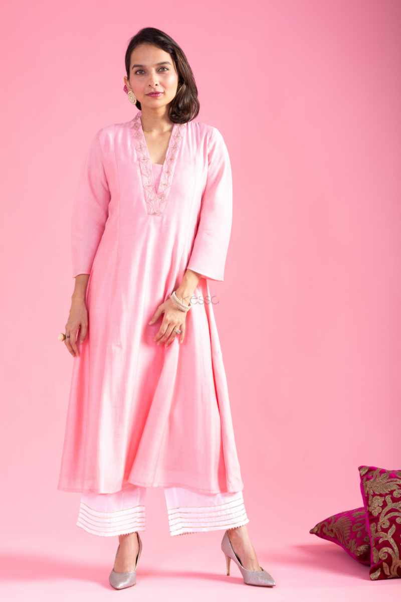 Image for Kusvaa Vcr228 Liliane Chanderi A Linet Kurta Front