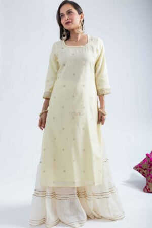 Image for Kusvaa Vcr230 Livroop Chanderi Straight Kurta Featured