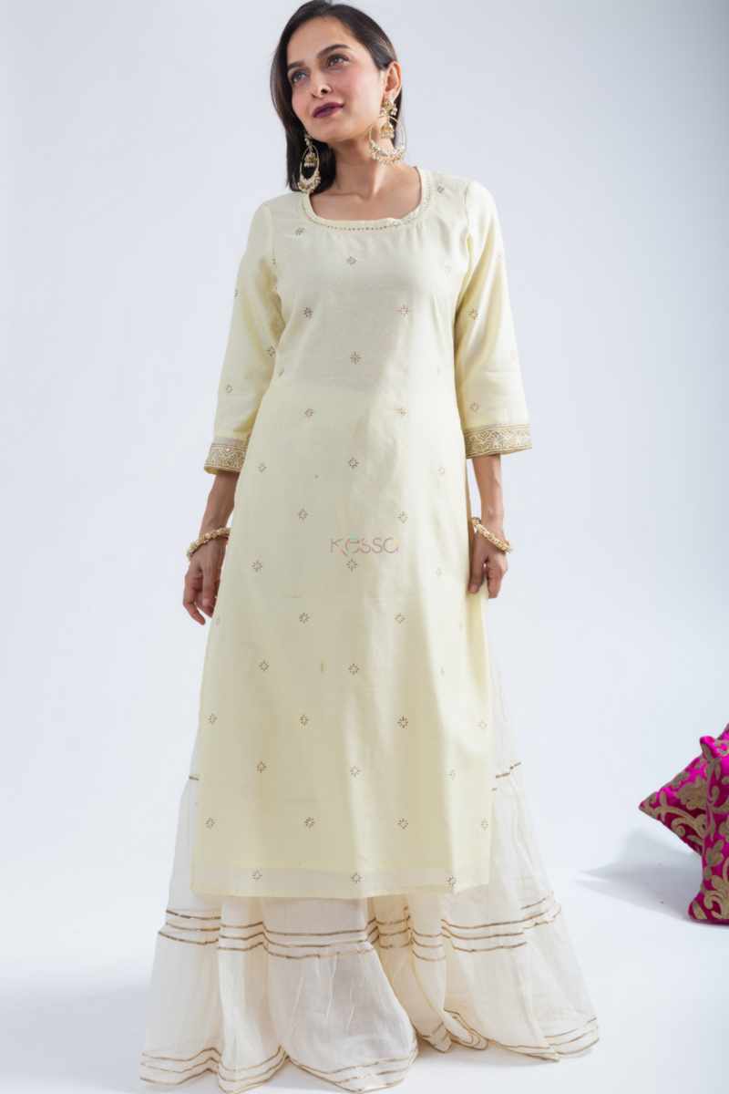 Image for Kusvaa Vcr230 Livroop Chanderi Straight Kurta Featured