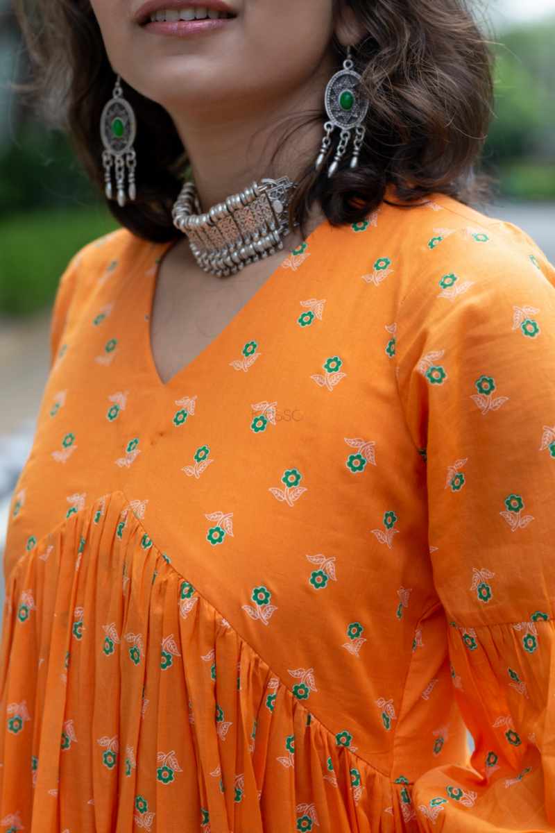 Image for Kusvaa Ws1056 Sashriti Cotton A Line Dress Closeup