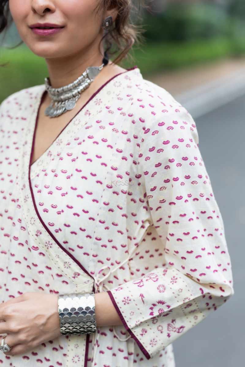 Image for Kusvaa Ws1063 Menaja Cotton Kalidar Kurta Closeup