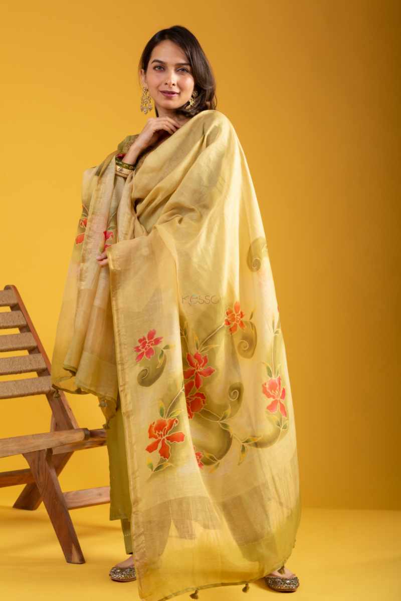 Image for Kusvaa Ws1065 Aaira Chanderi Complete Suit Set Front