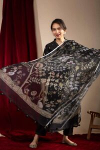 Image for Kusvaa Ws1068 Aamira Chanderi Complete Suit Set Front