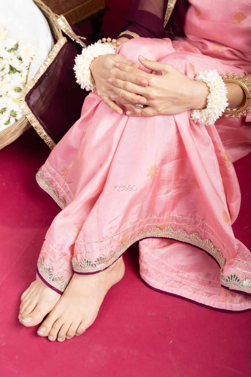 Image for Kusvaa Ws1072 Nimphy Complete Sharara Set Closeup 2