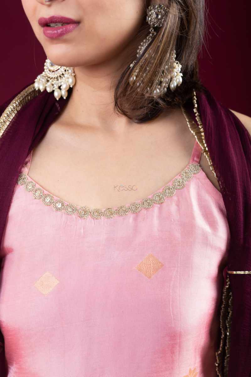 Image for Kusvaa Ws1072 Nimphy Complete Sharara Set Closeup