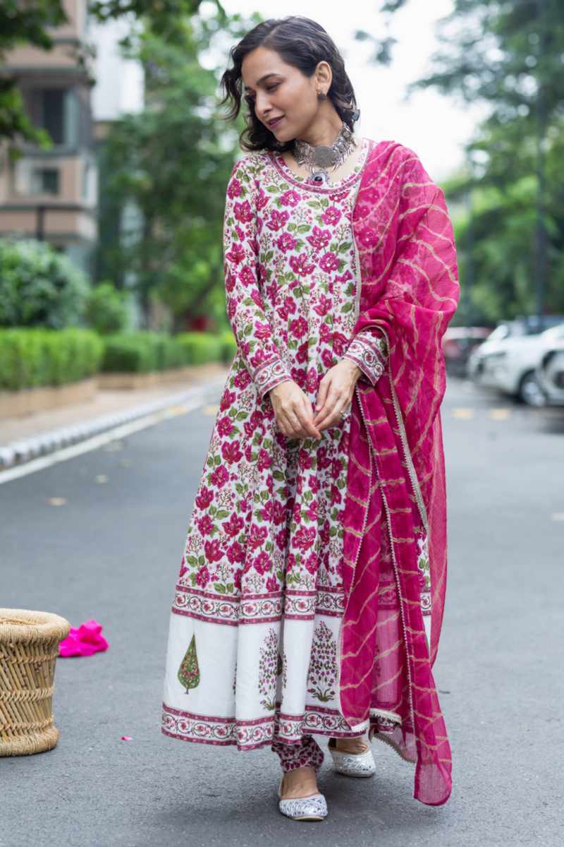 Image for Kusvaa Wsr421 Marsali Handblock Complete Suit Set Front