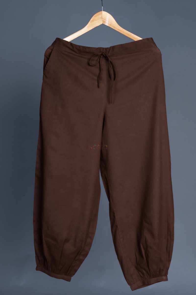 Image for Kusvaa Sap19 Cotton Salwar Brown Closeup 2