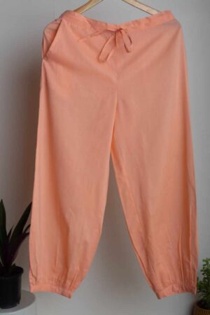 Image for Kusvaa Sap19 Cotton Salwar Peach Closeup 2 New