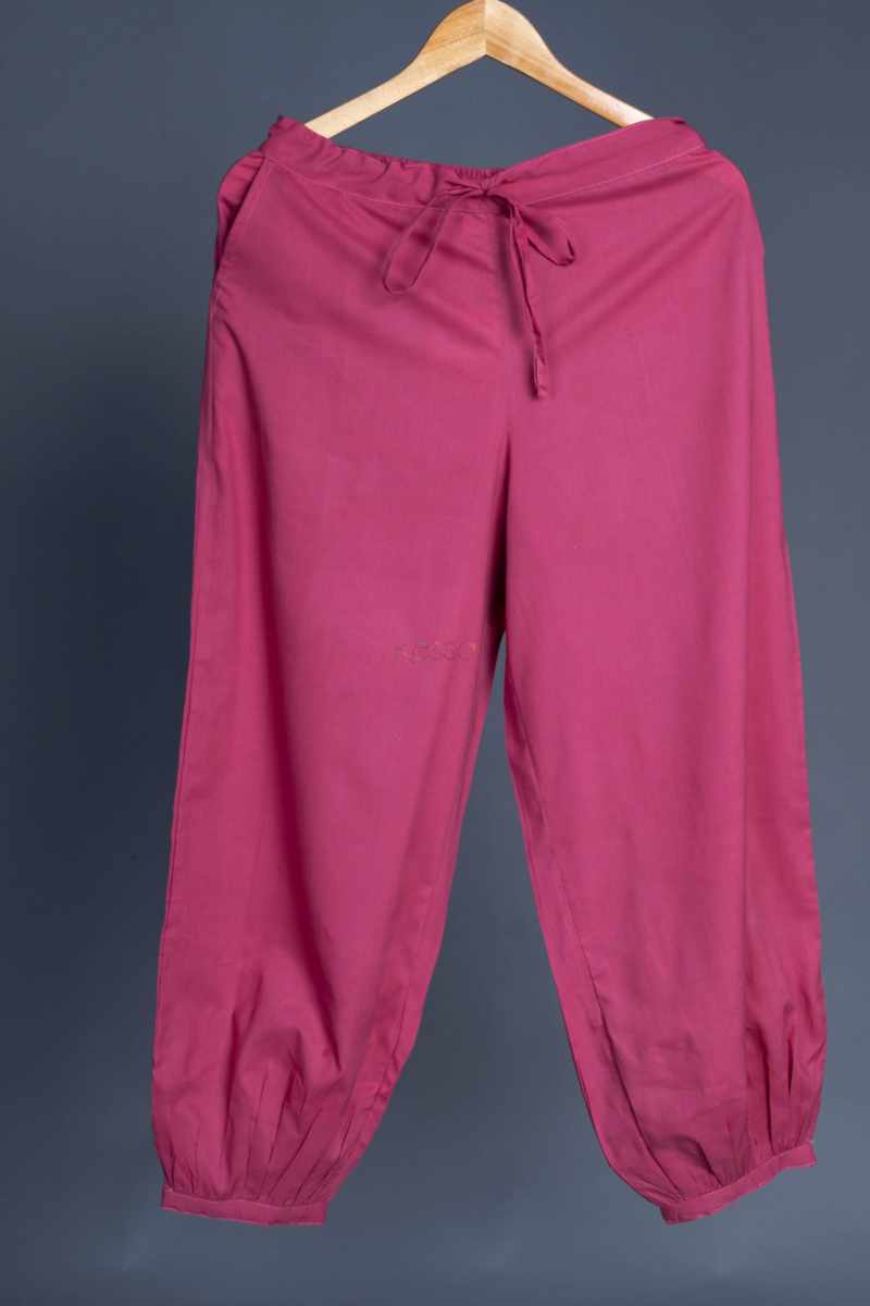 Image for Kusvaa Sap19 Cotton Salwar Rosepink Closeup 2