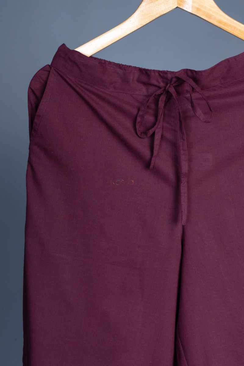 Image for Kusvaa Sap19 Cotton Salwar Wine Closeup