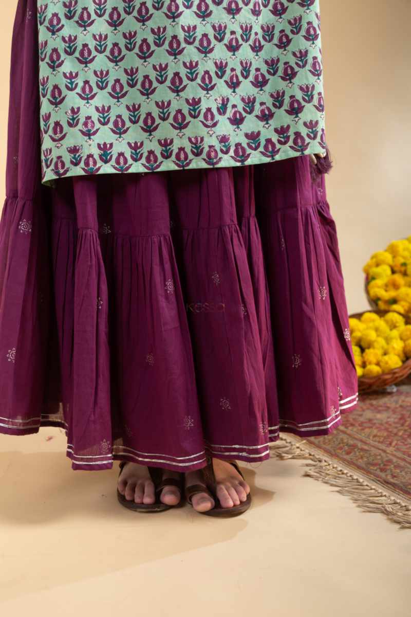 Image for Kusvaa Wsr424 Yesasri Cotton Complete Skirt Set Closeup 2