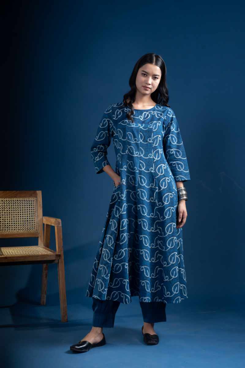 Image for Kusvaa Bpr51 Mandalyn Cotton Handblock Kurta Featured New