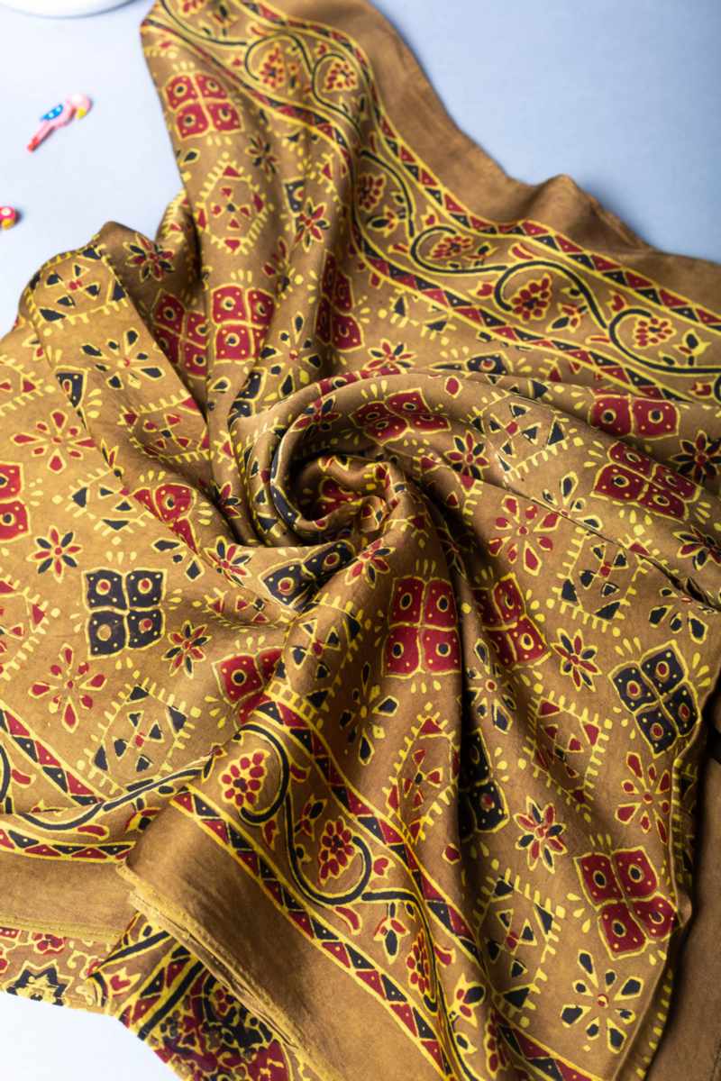 Image for Kusvaa Kiadupatta43 Mrinalini Kalamkari Modal Stole Side