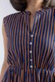Image for Kusvaa Ne26 Jyoti Cotton Stripe Dress Closeup 2